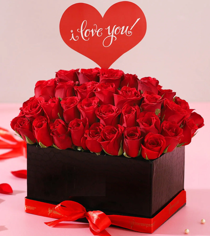 Velvet Bloom Box - Red Roses in a Box for Valentines Day – CityFlowers